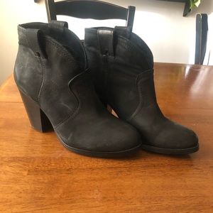 Vince Camuto black leather booties